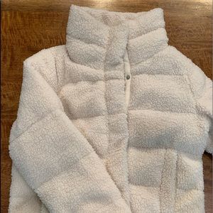 ABERCROMBIE MINI PUFFER OFF WHITE MEDIUM SHERPA